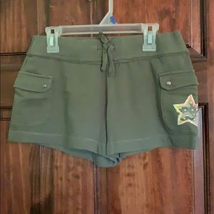 Justice army green shorts size 16